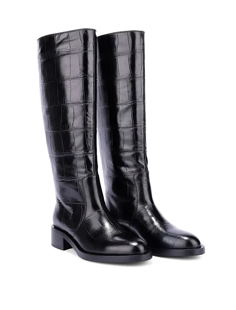 Женские сапоги Attizzare кожаные черные - фото 3 - Miraton