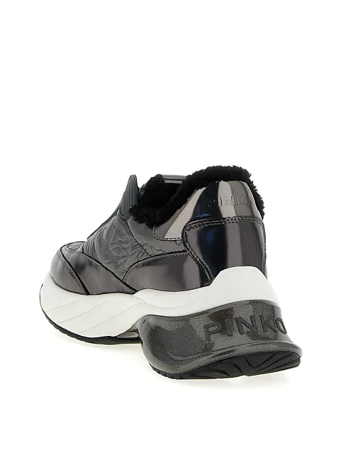 Женские кроссовки Pinko кожаные серые - фото 3 - Miraton