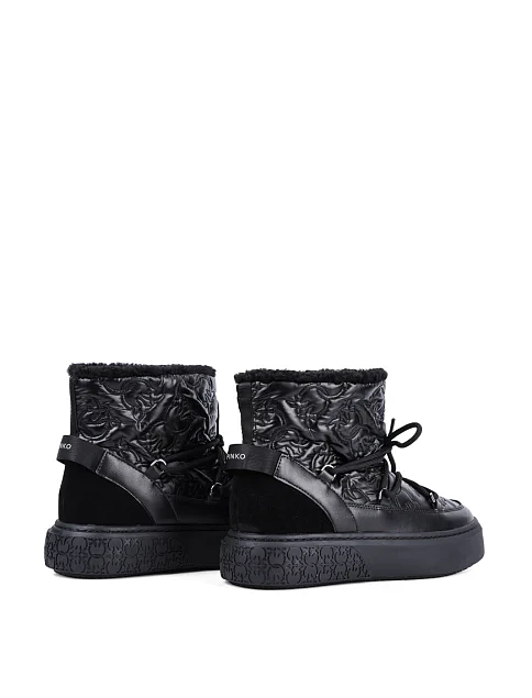 Женские ботинки Pinko кожаные черные - фото 4 - Miraton