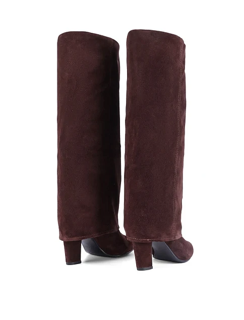 Женские сапоги MIRATON велюровые коричневые - фото 4 - Miraton