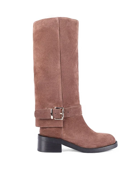 Женские сапоги MIRATON велюровые коричневые - фото 1 - Miraton