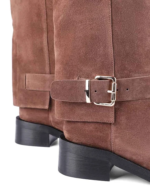 Женские сапоги MIRATON велюровые коричневые - фото 2 - Miraton