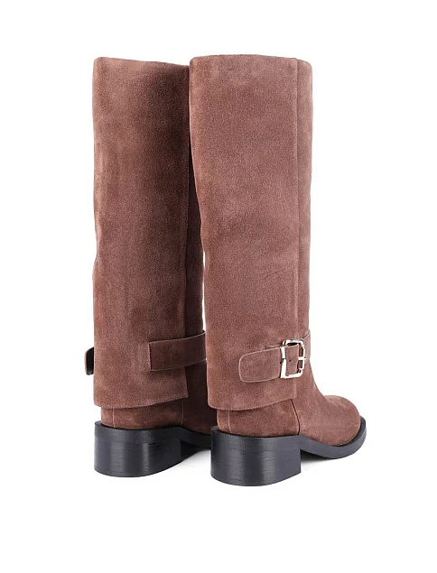 Женские сапоги MIRATON велюровые коричневые - фото 4 - Miraton