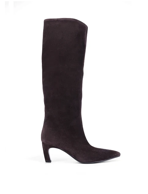 Женские сапоги MIRATON велюровые коричневые - фото 2 - Miraton