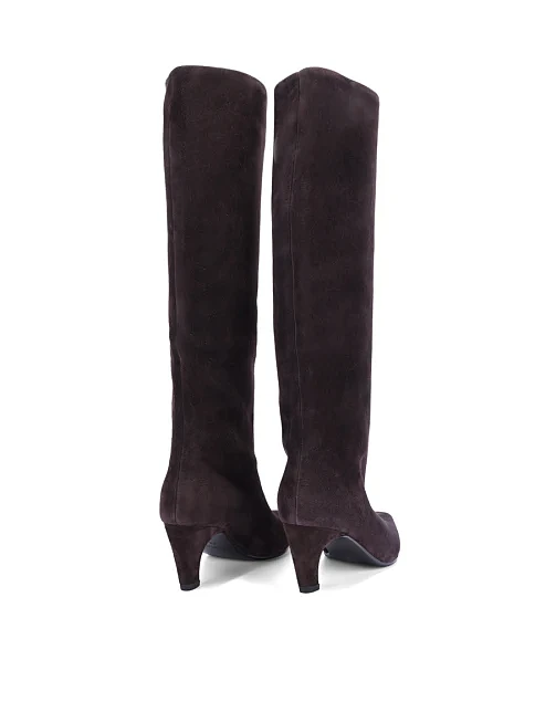 Женские сапоги MIRATON велюровые коричневые - фото 5 - Miraton