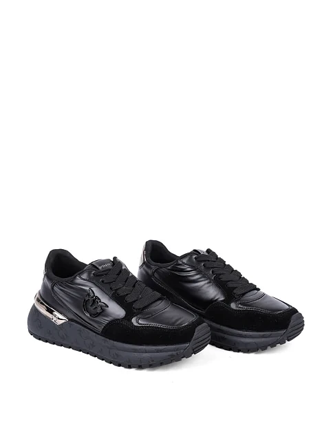 Женские кроссовки Pinko кожаные черные - фото 3 - Miraton