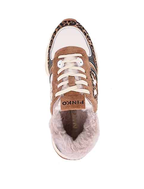 Женские кроссовки Pinko кожаные бежевые - фото 5 - Miraton