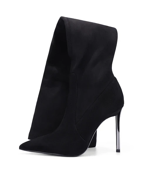 Женские ботфорты велюровые черные - фото 2 - Miraton