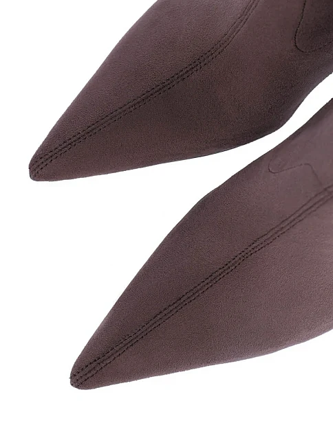 Женские ботфорты из искусственной замши серые - фото 5 - Miraton