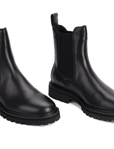 Женские ботинки челси MIRATON кожаные черные - фото 5 - Miraton