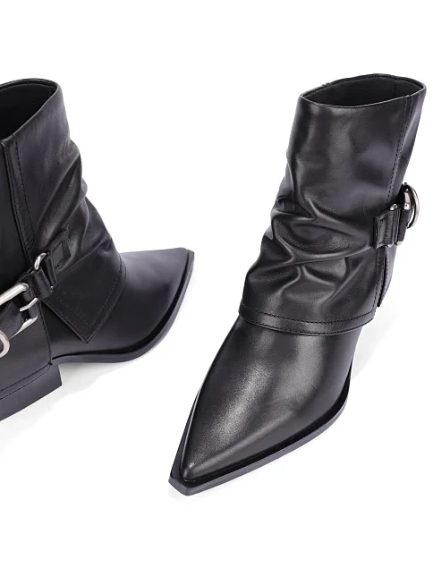 Женские ботинки MIRATON кожаные черные - фото 2 - Miraton