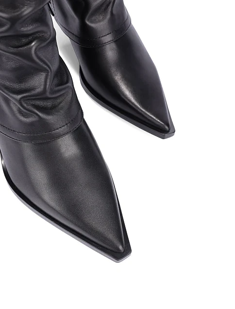 Женские ботинки MIRATON кожаные черные - фото 5 - Miraton