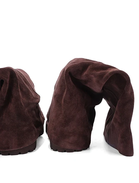 Женские сапоги MIRATON велюровые коричневые - фото 3 - Miraton