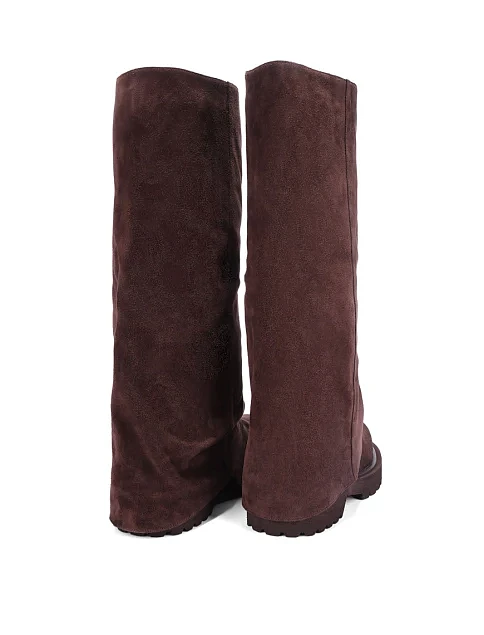 Женские сапоги MIRATON велюровые коричневые - фото 5 - Miraton