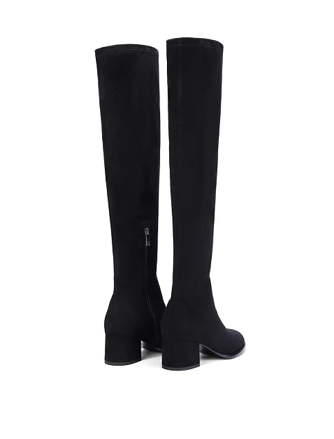 Женские ботфорты из искусственной замши черные - фото 4 - Miraton