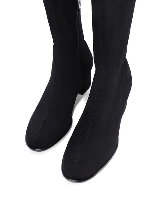 Женские ботфорты из искусственной замши черные - фото 5 - Miraton