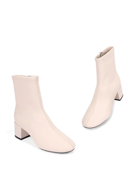 Женские ботинки MIRATON кожаные рисового цвета - фото 3 - Miraton