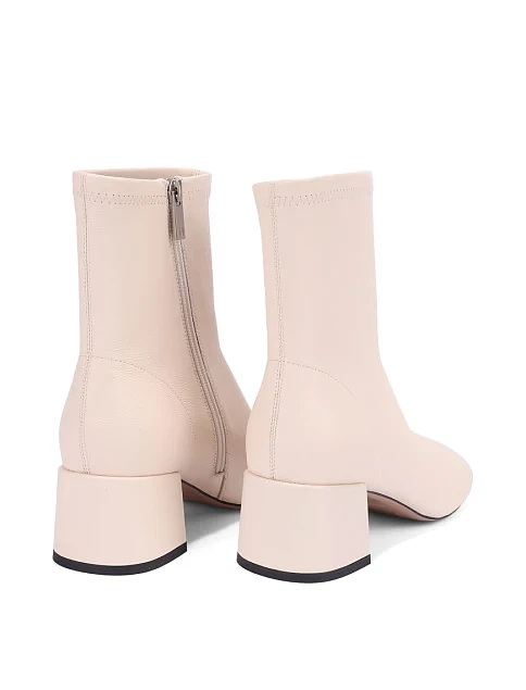 Женские ботинки MIRATON кожаные рисового цвета - фото 5 - Miraton