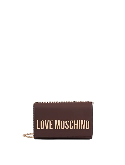Женская сумка Love Moschino из экокожи коричневая - фото 1 - Miraton