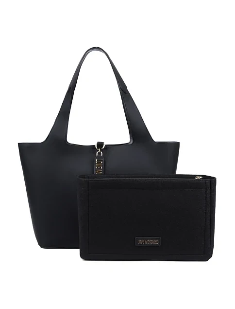 Женская сумка тоут из экокожи черная - фото 7 - Miraton