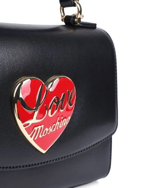 Женская сумка Love Moschino из экокожи черная - фото 4 - Miraton