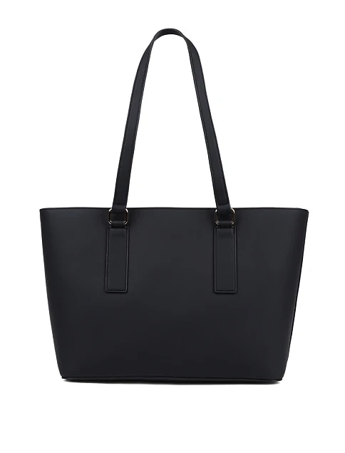 Женская сумка тоут кожаная черная - фото 3 - Miraton