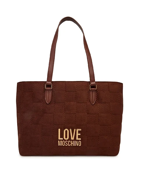 Женская сумка шоппер из экокожи коричневая - фото 1 - Miraton