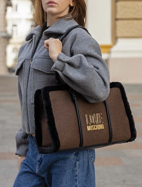 Женская сумка из экокожи коричневая - фото 2 - Miraton