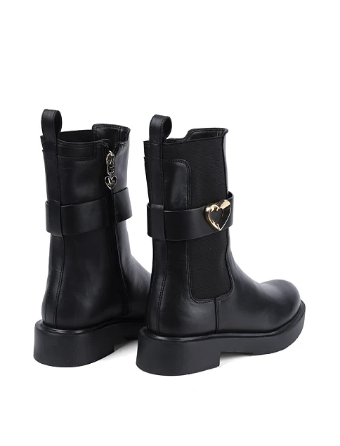 Женские ботинки Love Moschino кожаные черные - фото 4 - Miraton