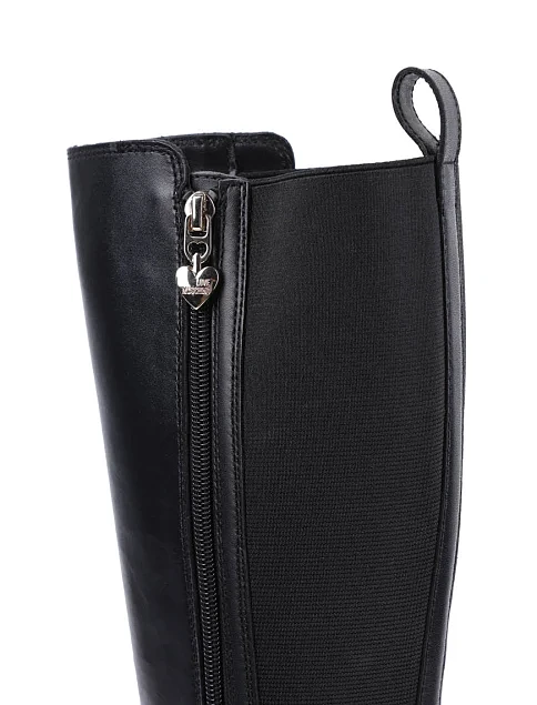 Женские сапоги Love Moschino кожаные черные - фото 5 - Miraton