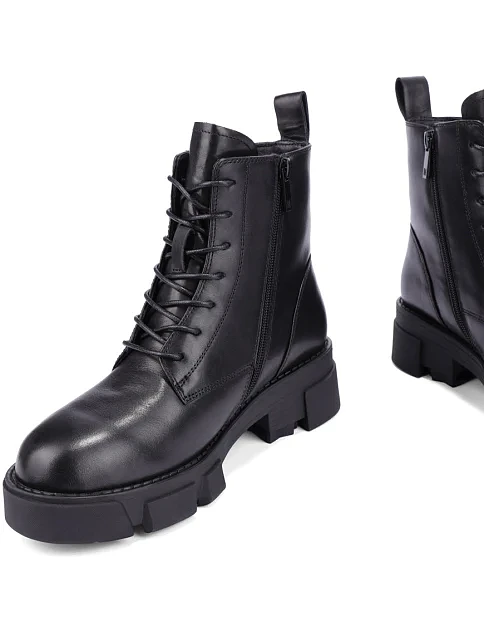 Женские ботинки кожаные черные - фото 3 - Miraton