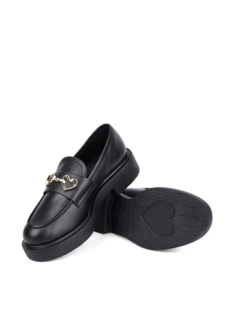 Женские туфли Love Moschino кожаные черные - фото 2 - Miraton