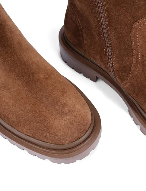 Женские ботинки Attizzare велюровые бежевые - фото 5 - Miraton