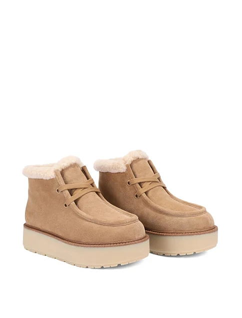 Женские ботинки велюровые бежевые - фото 3 - Miraton