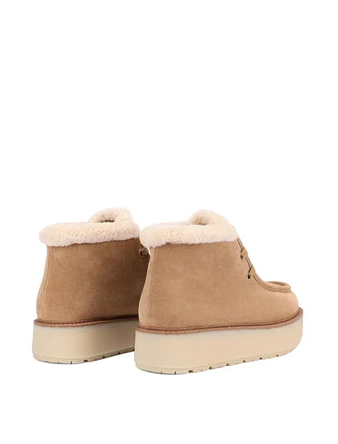 Женские ботинки велюровые бежевые - фото 4 - Miraton