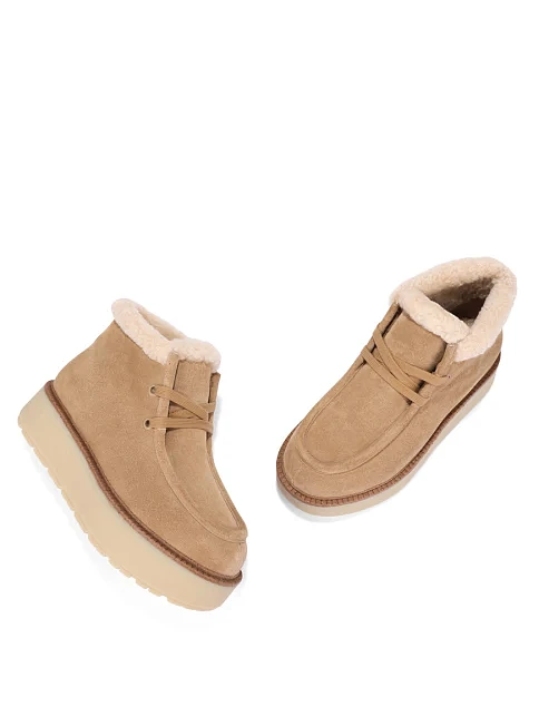 Женские ботинки велюровые бежевые - фото 5 - Miraton