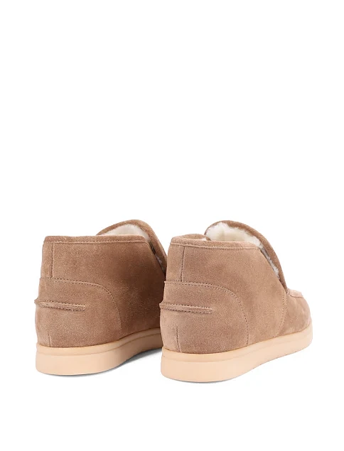 Женские ботинки велюровые бежевые - фото 4 - Miraton