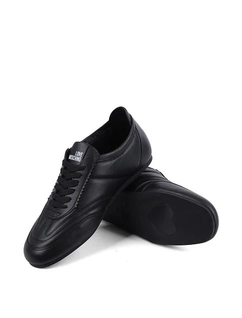 Жіночі кеди Love Moschino шкіряні чорні - фото 2 - Miraton