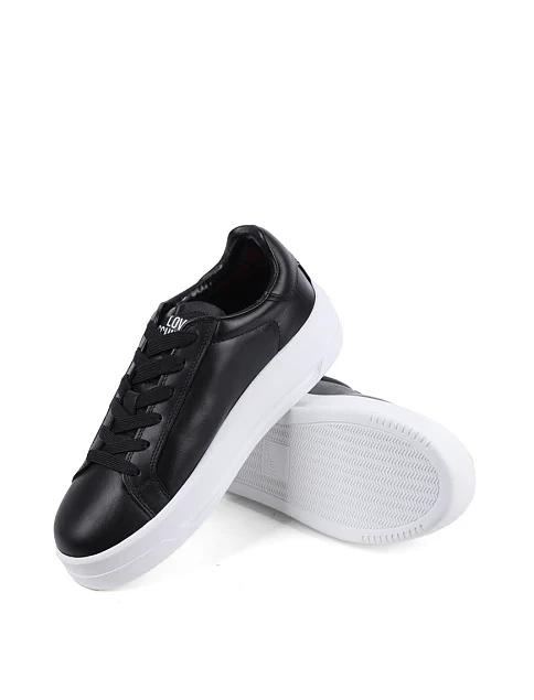 Жіночі кеди Love Moschino шкіряні чорні - фото 2 - Miraton