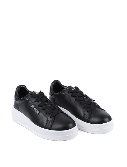 Жіночі кеди Love Moschino шкіряні чорні - фото 3 - Miraton