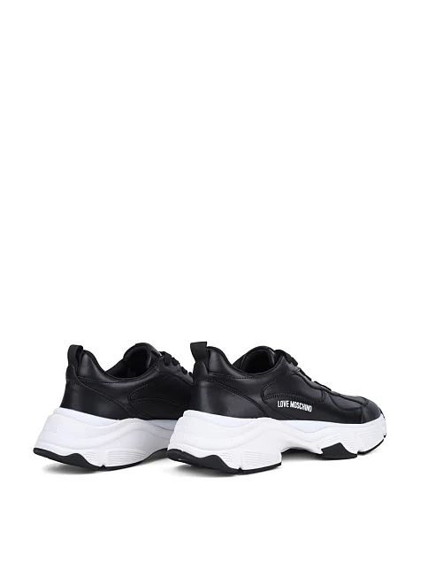Женские кроссовки Love Moschino кожаные черные - фото 4 - Miraton