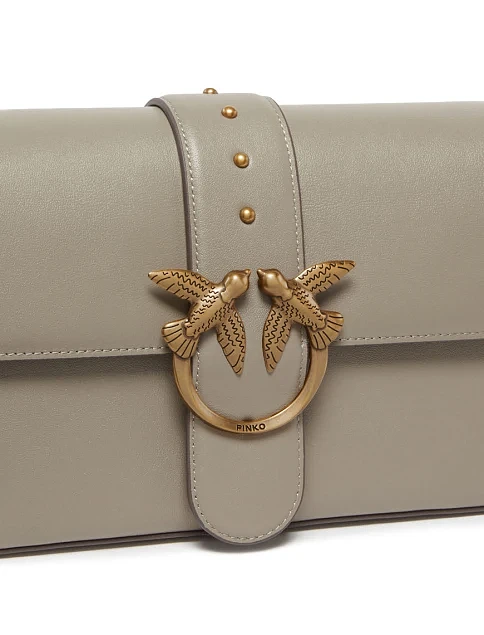 Женская сумка кросс-боди кожаная серая - фото 4 - Miraton