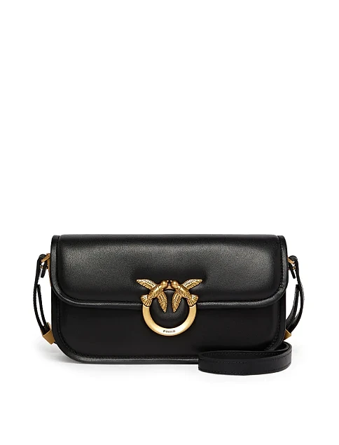 Женская сумка кросс-боди кожаная черная - фото 1 - Miraton