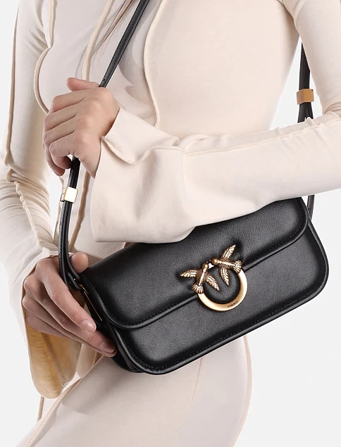 Женская сумка кросс-боди кожаная черная - фото 2 - Miraton