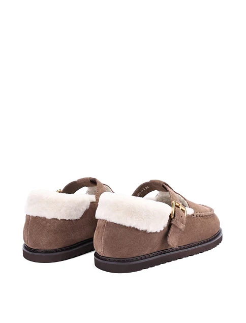 Женские слиперы MIRATON велюровые бежевые - фото 4 - Miraton