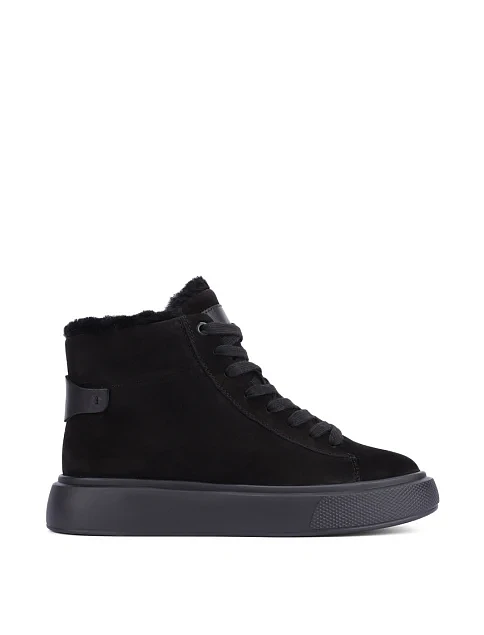 Женские ботинки из нубука черные - фото 1 - Miraton