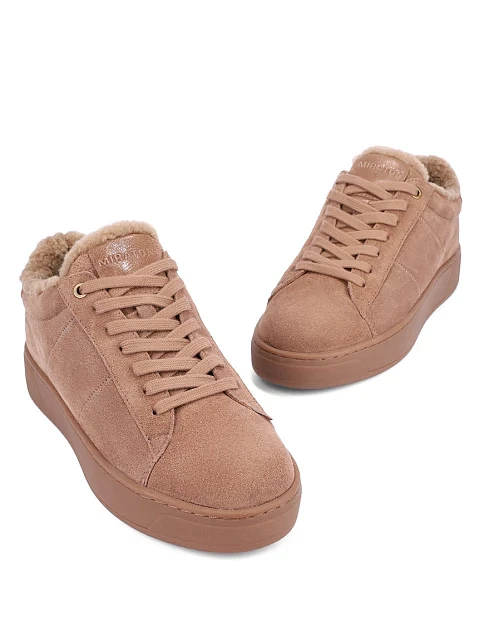 Женские кеды MIRATON велюровые бежевые - фото 5 - Miraton