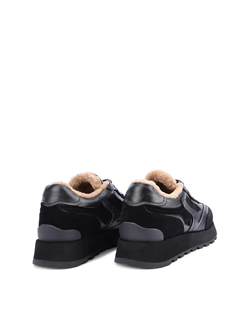 Женские кроссовки MIRATON кожаные черные - фото 4 - Miraton