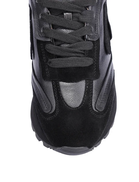 Женские кроссовки MIRATON кожаные черные - фото 5 - Miraton