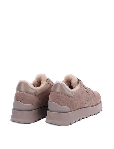 Женские кроссовки велюровые бежевые - фото 4 - Miraton